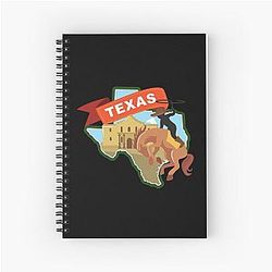 Pure Texan, Marfa, Texas, Luckenbach, Brownsville, Spiral Notebook