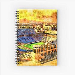 Darrell K Royal Texas Memorial Stadium at sunset pen and watercolor 

notebook removed