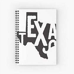 Texas State Design Abstract Lettering Graphic Spiral Notebook