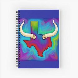 Colorful Texas Map Longhorns Spiral Notebook