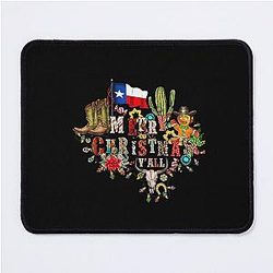 Merry Christmas Texas Western Holiday Style Mouse Pad