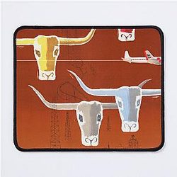 Vintage Texas Travel Poster American Airlines Art Mid Century Longhorns Airplane Retro Wall Decor Texas Adventure Print Mouse Pad