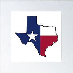 Texas Flag on the State in America: Texas Poster