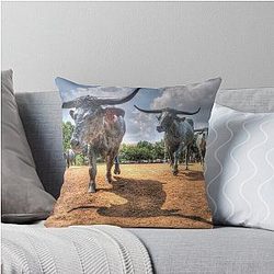 Texas Longhorn Throw Pillow