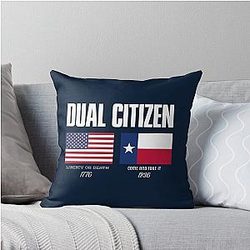 Dual Citizen - Texas Independence War Liberty Vintage Throw Pillow
