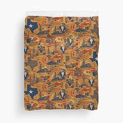 Texas Fiber Art: Lone Star State Colors Duvet Cover
