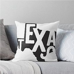 Texas State Design - Texas Lettering Graphic Throw Pillow