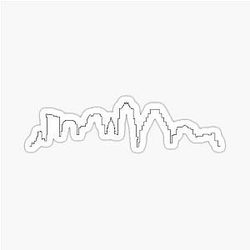 Austin Texas City Skyline Silhouette Sticker
