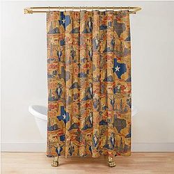 Texas Fabric Art: Lone Star State Colors Shower Curtain