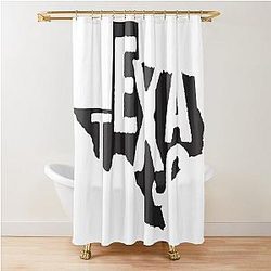 Texas State Design Abstract Lettering Graphic Gift Map Shower Curtain