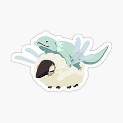 The Ancient Bride Axolotl and Sheep Sticker