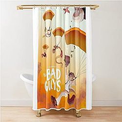 The Bad Guys Parachute Shower Curtain