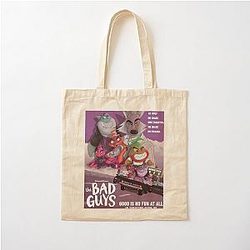 The Bad Guys Film and The Bad Guys Movie 2022 Mr Piranha Poster Cotton Tote Bag