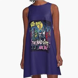 The Bad Guys Are Back Cool Heist Crew Art A Line Dress