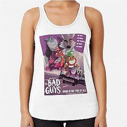 The Bad Guys Film and Mr Piranha Poster Racerback Tank Top