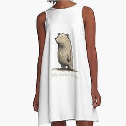 Ladies prefer the bear, Bear vs Man - Light A-Line Dress