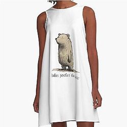 Ladies Prefer the Dragon, The Bear vs Man - Dark A-Line Dress