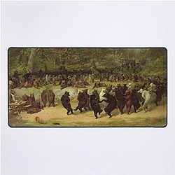 The Bear Dance Oil Painting by William Holbrook Beard Dancing Bears Desk Mat