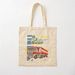 Bj and the bear truck cotton tote bag