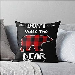 Don't Wake The Bear Throw Pillow