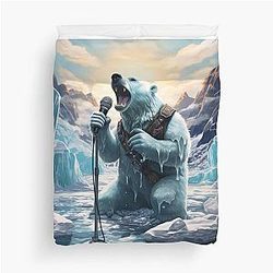 Mecata the bear sings on the ice