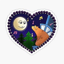 The Moon, The Big Blue House Sticker