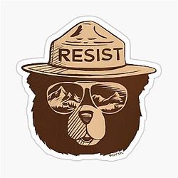 Protect our national parks Stand with Smokey the Bear Save the park and environment Service Sticker