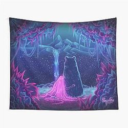 Girl with the Bear Fantasy Tapestry