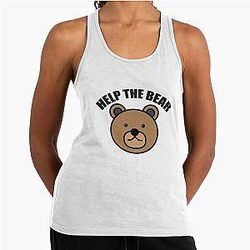 Funny Help The Bear Meme Racerback Tank Top