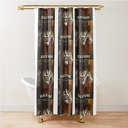 The Black Poster Shower Curtain