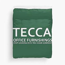 TECCA Office Furnishings Box Logo The Chair Company Inspired Design by Tim Robinson Duvet Cover