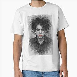Robert Smith The Cure Watercolour Portrait Gothic Music Art Print Classic T-Shirt