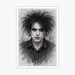 Robert Smith The Cure Watercolour Portrait Gothic Music Art Print Sticker