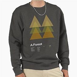 The Cure - A Forest 1980 New Wave song Minimalistic Swiss Graphic Design Pullover Sweatshirt
