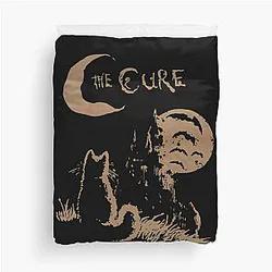 The Cure Cat Moon 90s Alt Indie Rock Band Duvet Cover