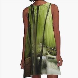 Rapids in the Darkling Wood A Line Dress