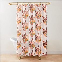 The Devil is a Part-Time Worker Anime All Characters Group Leaf Cut Frame Shower Curtain