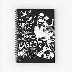 Punk band tribute to The Distillers spiral notebook