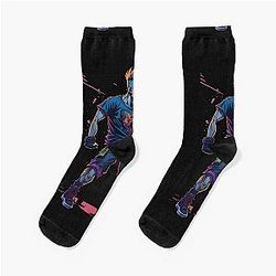 Become the Hero of Your Story with Anime Art - Digital Art and Clothing - Young Anime Boy Fighter Socks