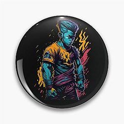 Courageous Young Anime Boy Pin