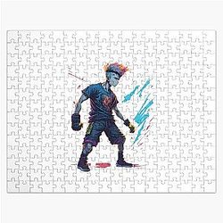 Become the Hero of Your Own Story with Our Anime Art Digital Art and Clothing Young Anime Boy Fighter Jigsaw Puzzle