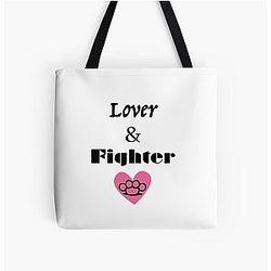 Lover and Fighter All Over Print Tote Bag