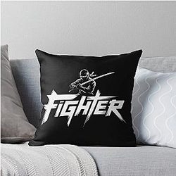 Fighter Ninja Warrior Samurai Throw Pillow