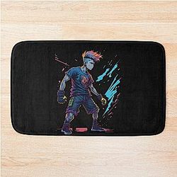 Become the Hero of Your Own Story with Our Anime Art - Digital Art and Clothing Young Anime Boy Fighter Bath Mat