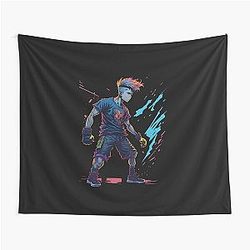 Become the Hero of Your Story with Our Anime Art - Digital and Clothing - Young Anime Boy Fighter Tapestry