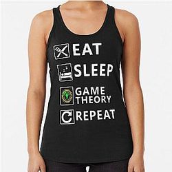 Eat Sleep Game Repeat - Christmas and Birthday Gift Ideas for Theorists and Gamers Racerback Tank Top