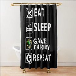 Eat Sleep Game Repeat - Christmas and Birthday Ideas for Theorists and Gamers Shower Curtain