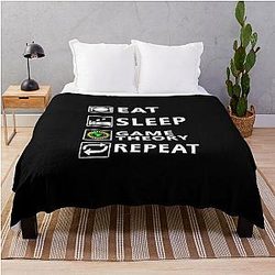 Eat Sleep Game Essential T-Shirt Throw Blanket