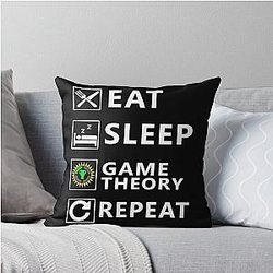 Eat Sleep Game Repeat Christmas Gift Ideas for Theories Lovers Game Nerds Throw Pillow