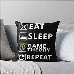 Eat Sleep Game Repeat - Christmas and Birthday Ideas for Theorists and Game Nerds Throw Pillow